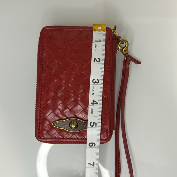 Elliott Lucca red woven leather phone wallet/wristlet - Picture 11 of 14